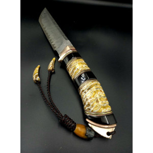 СКОРПІОН ніж ручної роботи майстра Павла Гончаренка, сталь - CPM® 121rex™ в в ламінаті з нержавіючого дамаску 68-69 HRC . Photo 2